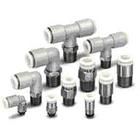 KGH12-04, SMC Fitting stainless one touch straight male connector 12mm to R 1/2 male, Прямой фитинг