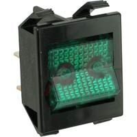 2600G11E, Eaton Switch, Snap-In AC Rocker, MIDSize, 16A@125VAC/250VAC- DPST, ON-NONE-OFF, GREEN, Клавишный переключатель