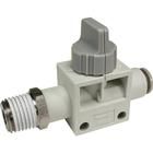 VHK2-02S-08F, SMC 2 port finger valve R1/4 to 8mm with thread seal, Клапан