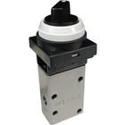 VM430-01-32G, SMC 3/2 N.O. N.C mechanical valve Rc1/8 extended push button green, Клапан