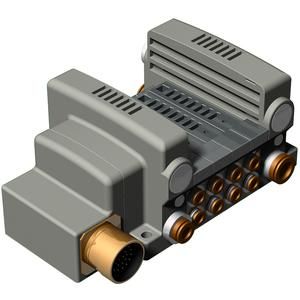 VV5QC21-08C6MD0, SMC VV5QC21-M, 2000 Series, Base Mounted Mfld, Plug-in, Multi-Connector Box