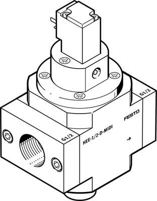 Festo HEE-3/8-D-MIDI-110-NPT on-off valve, Клапан