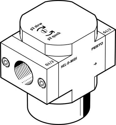 Festo HEL-1/2-D-MIDI-NPT on-off valve, Клапан