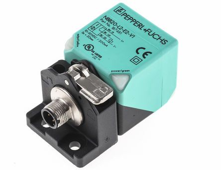 NBB20-L2-E2-V1, Pepperl + Fuchs Inductive Sensor - Block, PNP-NO Output, 20 mm Detection, IP69K, M12 - 4 Pin Terminal, Индуктивный датчик приближения