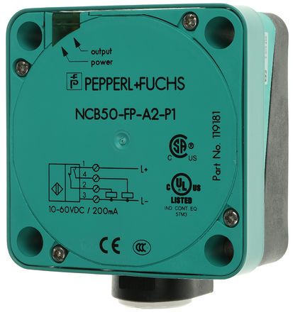 NCB50-FP-A2-P1, Pepperl + Fuchs Inductive Sensor - Block, PNP-NO/NC Output, 50 mm Detection, IP68, M20 Gland Terminal, Индуктивный датчик приближения