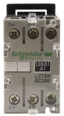 LC1SKGC200F7, Schneider Electric 2 Pole Contactor - 5 A, 110 V ac Coil, TeSys SK, 2NO, 2.2 kW, Контактор