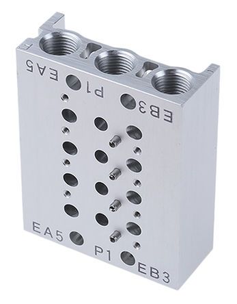 SS5Y3-20-04-00F, SMC 4 stations G 1/8 Manifold 1/8 in G