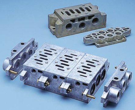 35500165, Asco G 1/4, G 1/8 Sub Base, Cast Aluminium 1/4 in, 1/8 in G