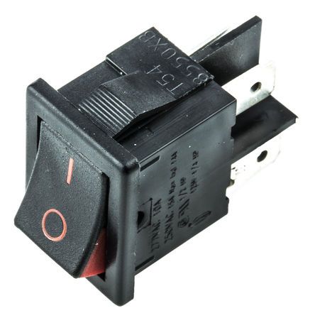 H8550XBAAA, Arcolectric Double Pole Single Throw (DPST), On-Off Rocker Switch Panel Mount, Клавишный переключатель