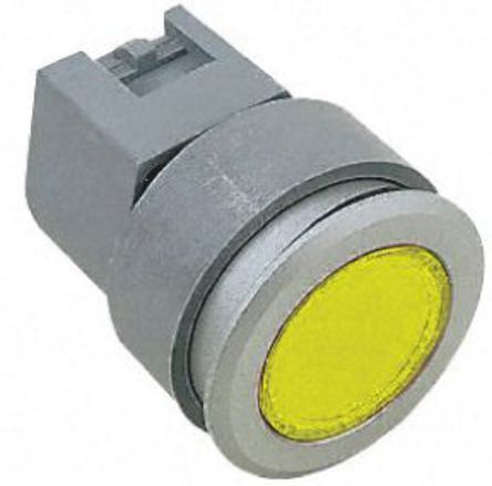 704.012.418, EAO Modular Switch Actuator, Yellow, Screw Mount, Momentary for use with Series 04 -25°C +55°C