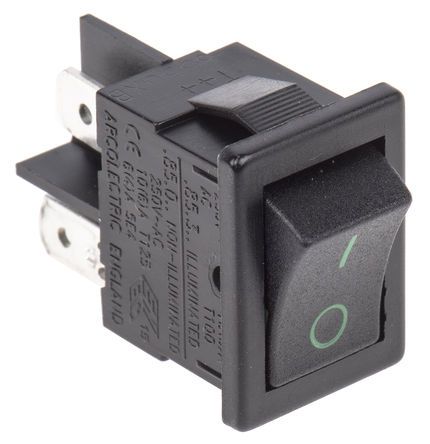 H8550XBAAC, Arcolectric Double Pole Single Throw (DPST), On-Off Rocker Switch Panel Mount, Клавишный переключатель