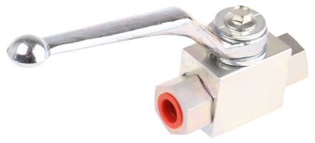 9101002, RS PRO Zinc Passivated Steel Line Mounting Hydraulic Ball Valve G 1/4, Шаровой кран