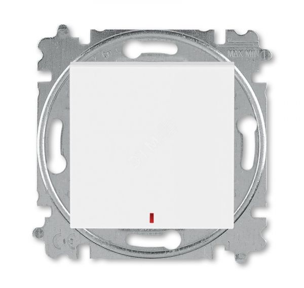 Переключатель одноклавишный с подсветкой Levit контрольная белый / ледяной