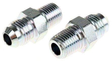 Parker Hydraulic Male Stud 6F3MXS, Thread Size R 1/4-19, UNF-2A 9/16-18, Гидравлический винт