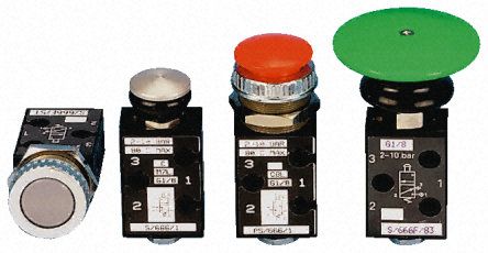 S/666/83/G, Norgren Push Button 3/2 Pneumatic Manual Control Valve S/666 Series, Клапан