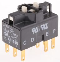 A0155B, APEM 3NO/3NC, Maintained Action Switch Block for use with A01 Series, Контактный блок