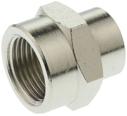 0902 13 17, Legris LF3000 60 bar Brass Pneumatic Straight Threaded Adapter, G 1/4 Female To G 3/8 Female, Переходник