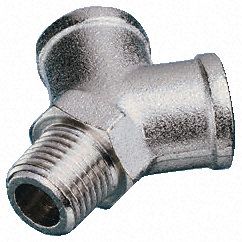 0911 00 10, Legris 0911 Brass Pneumatic Y Threaded Adapter, R 1/8 Male x G 1/8 Female 1/8in, Переходник