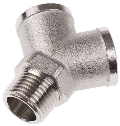 0911 00 21, Legris 0911 Brass Pneumatic Y Threaded Adapter, R 1/2 Male x G 1/2 Female 1/2in, Переходник