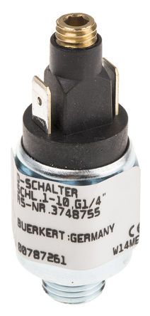 787261, Burkert Pressure Sensor for Various Media , 10bar Max Pressure Reading Relay, Датчик давления