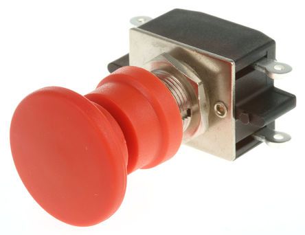 N46B, APEM Double Pole Double Throw (DPDT) Latching Push Button Switch, 12 (Dia.)mm, Panel Mount, Кнопочный переключатель