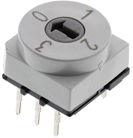 PT65121, Hartmann 4 Way Through Hole DIP Switch, Rotary Flush Actuator, Переключатель