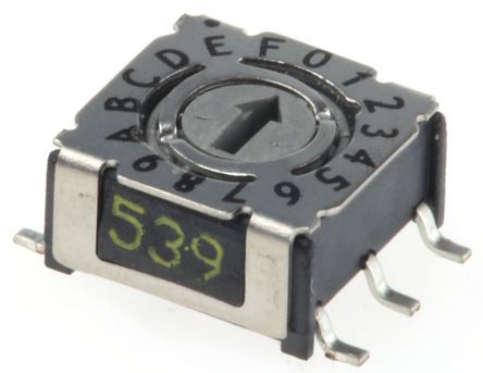 P36S103, Hartmann 16 Way Surface Mount DIP Switch, Rotary Flush Actuator, Переключатель