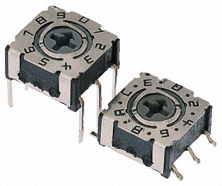 P36S106, Hartmann 16 Way Surface Mount DIP Switch, Rotary Flush Actuator, Переключатель