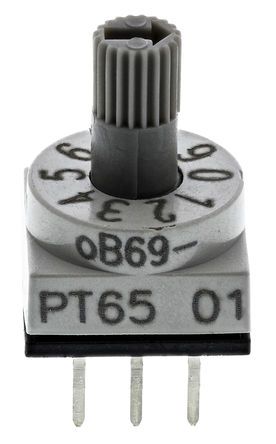 PT65301, Hartmann 10 Way Through Hole DIP Switch, Rotary Flush Actuator, Переключатель