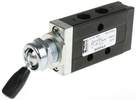 B43003LS, Parker Lever 3/2 Pneumatic Manual Control Valve B43 Series, Клапан
