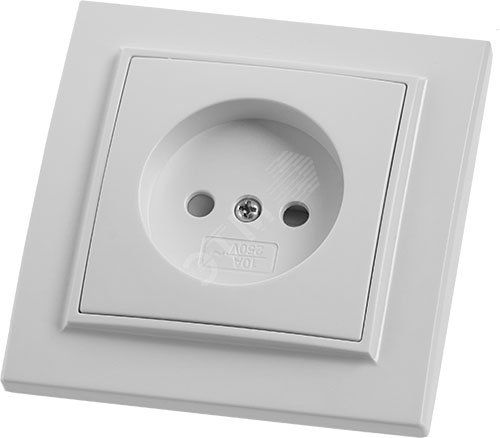 Розетка 1-местная б/з, Эрна, белый,