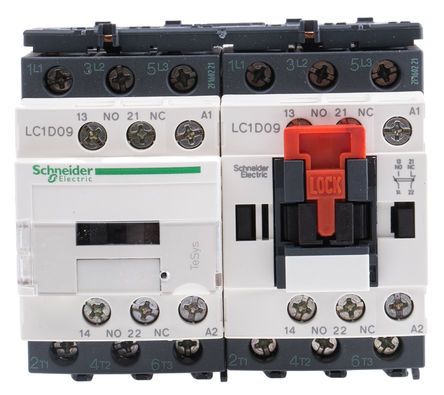 LC2D09B7, Schneider Electric 3 Pole Reversing Contactor - 9 A, 24 V ac Coil, TeSys D, 3NO, 4 kW, Контактор