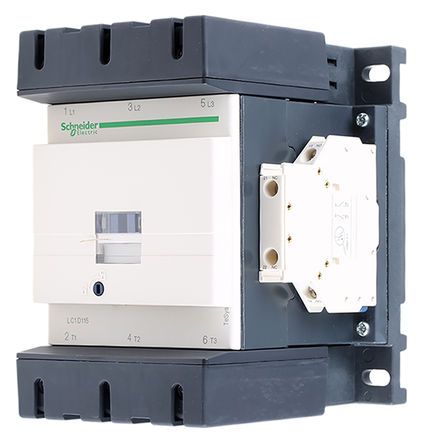 LC1D115F7, Schneider Electric 3 Pole Contactor - 115 A, 110 V ac Coil, TeSys D, 3NO, 55 kW, Контактор