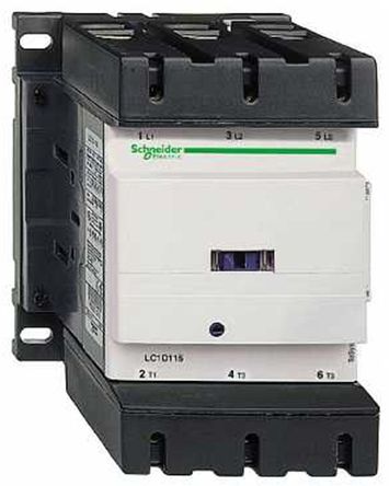 LC1D150F7, Schneider Electric 3 Pole Contactor - 150 A, 110 V ac Coil, TeSys D, 3NO, 80 kW, Контактор