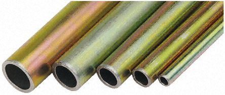 6X1 TUBE ZINC, RS PRO 2m Zinc Plated Steel Hydraulic Tubing, 1mm Wall Thickness, 419 bar, -40 to +120°C, Труба