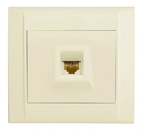 Defne Розетка телефонная TF евро бежевая