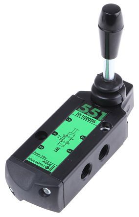 55102096, Asco Lever 5/3 W1 Pneumatic Manual Control Valve 551 Series, Клапан