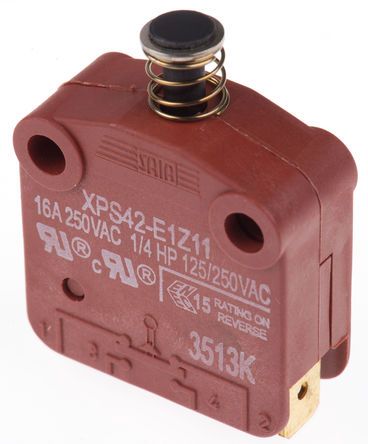 74106, Saia-Burgess Single Pole Single Throw (SPST) Door Interlock Push Button Switch, 16 A @ 250 V ac, Кнопочный переключатель