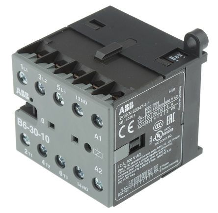 GJL1211001R0101, ABB 3 Pole Contactor - 9 A, 24 V ac Coil, B Range, 3NO, 4 kW, Контактор