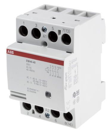 GHE3491102R0006, ABB 4 Pole Contactor - 40 A, 230 V ac Coil, System M Pro, 4NO, 11 kW, Контактор