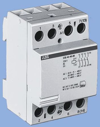 GHE3291702R0006 - ESB24-13-230AC/DC, ABB 4 Pole Contactor - 24 A, 230 V ac Coil, System M Pro, 1NO/3NC, 4 kW, Контактор