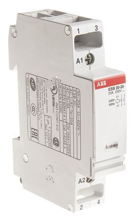 GHE3211102R0006, ABB 2 Pole Contactor - 20 A, 230 V ac Coil, System M Pro, 2NO, 4 kW, Контактор