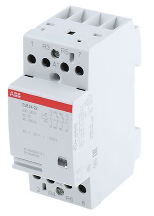 26766, ABB 4 Pole Contactor - 24 A, 230 V ac Coil, System M Pro, 2NO/2NC, 4 kW, Контактор