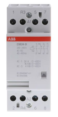 GHE3291602R0006, ABB 4 Pole Contactor - 24 A, 230 V ac Coil, System M Pro, 3NO/1NC, 4 kW, Контактор