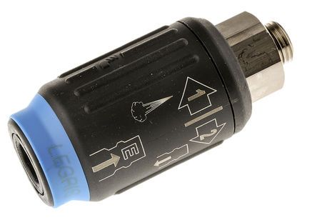 9401E07 13, Legris Pneumatic Quick Connect Coupling Reinforced Polymer 1/4 in Threaded, Муфта