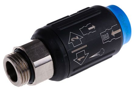 9401E07 21, Legris Pneumatic Quick Connect Coupling Reinforced Polymer 1/2 in Threaded, Муфта