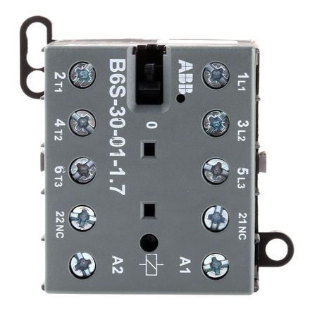 GJL1213001R7011 - B6S-30-01-1.7-71, ABB 3 Pole Contactor - 9 A, 24 V dc Coil, B Range, 3NO, 4 kW, Контактор