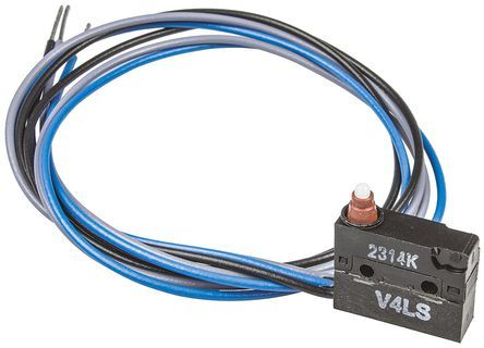 V4LS, Saia-Burgess SP-NO/NC Plunger Snap Action Micro Switch, 5 A @ 250 V ac, Микропереключатель