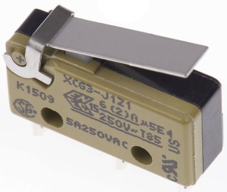 XCG3-J1-Z1, Saia-Burgess Hinge Lever Microswitch, 5 A @ 250 V ac, Микропереключатель