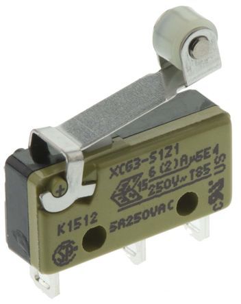 XCG3-S1-Z1, Saia-Burgess SPDT-NO/NC Roller Lever Microswitch, 6 A @ 250 V ac, Микропереключатель